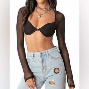 Mesh long sleeve top